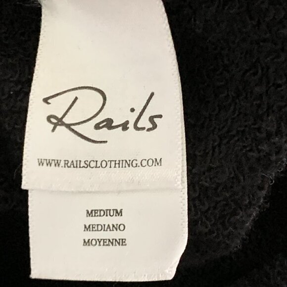 Rails M Marlo Flocked Cobra Print Boxy Pullover Double Side Zip Sweatshirt 49G - Picture 12 of 15